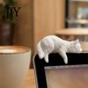 Healing Cat Sculpture Cute Figurine Computer Monitor Decor, 3D Printed Screen TV Vivid Home Accent Topper, Small Kitten Car Dashboard Ornament
