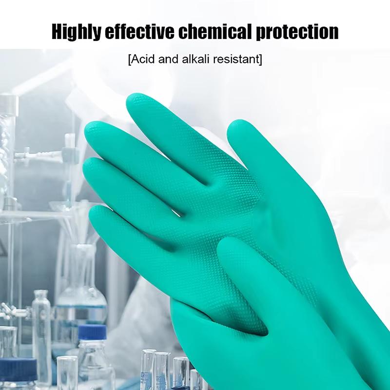 Dishwashing Nitrile Gloves Waterproof Oil Resistant Anti-Scratch Reusable Gloves for Kitchen Household Daily Cleaning