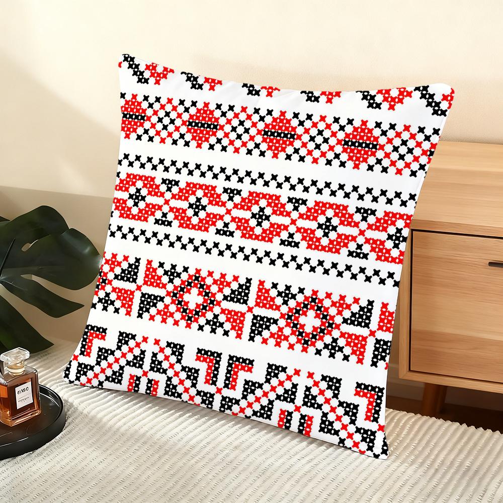 Russian Shading Cushion Cover Soft Short Plush Pillow Cover Smooth Cozy Texture Aesthetic Cushion Case Home Decor