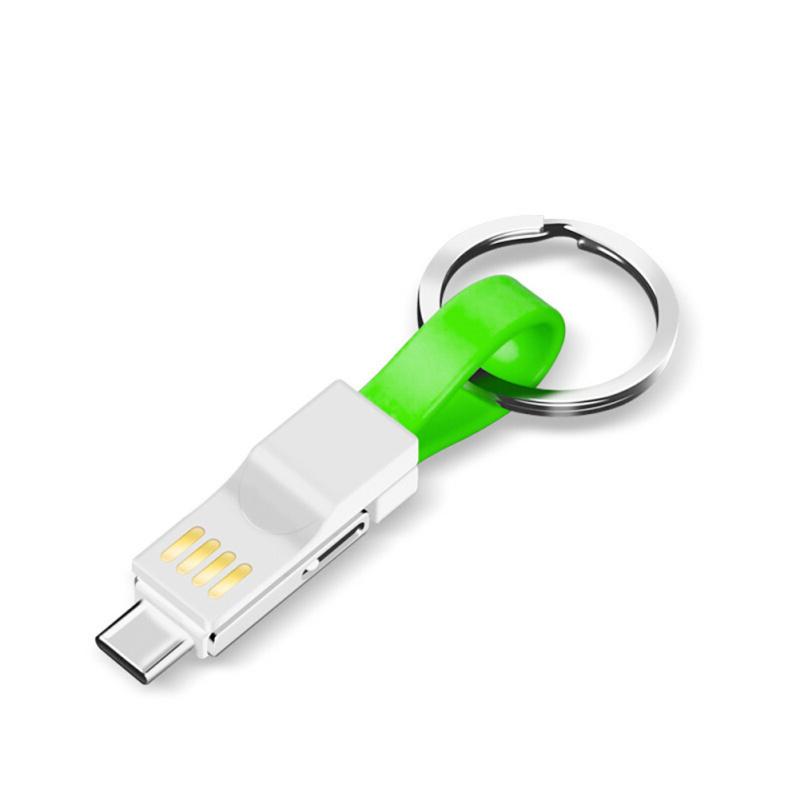 3-in-1 Micro-USB Typ-C Datenkabel Tragbares Schlüsselanhänger-Ladegerät Ladekabel Kompatibel für iPhone