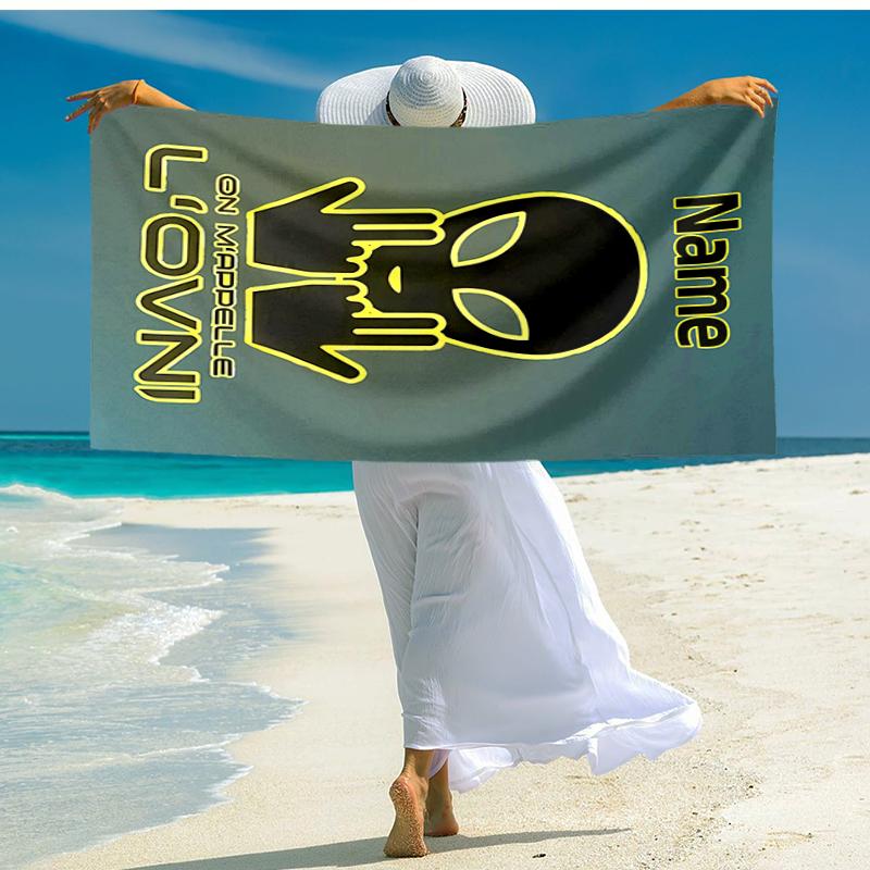 Personalized customized proof beach towel with Jul rapper pattern - soft, absorbent,quick-drying,perfect swimming,camping&bathing