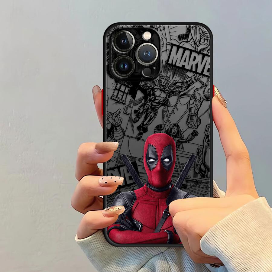 Phone Case for iPhone SE 11 Pro Max 16 Pro XR XS X 15 Pro Max 14 13 Pro 12 Mini 7 8 SE 6s 16e TPU Cover Marvel Deadpool