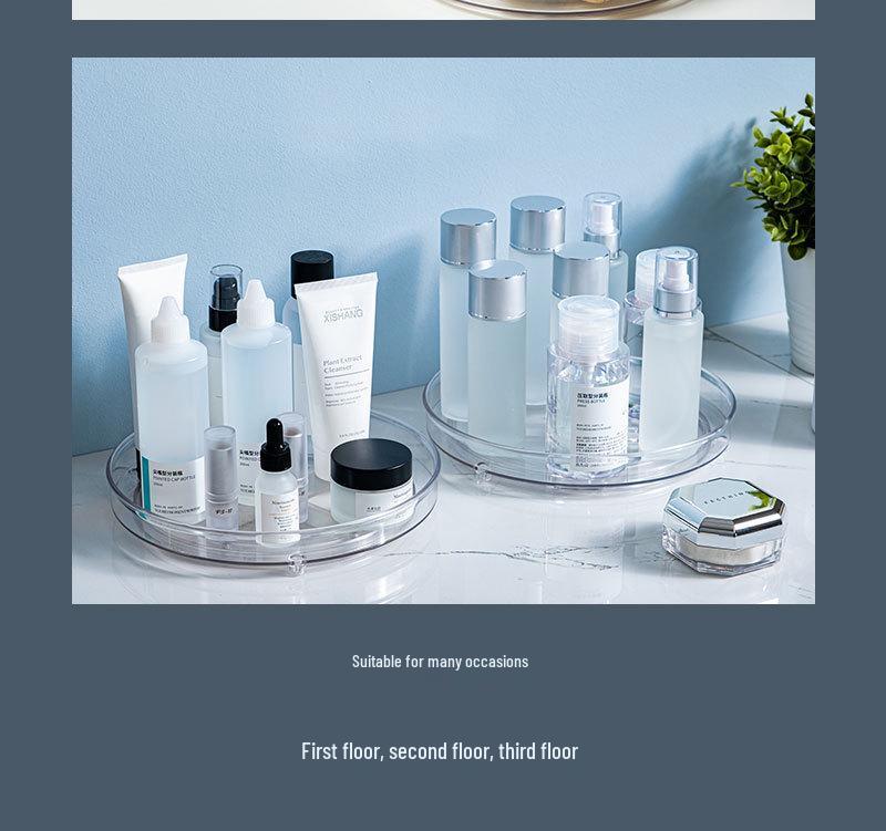 Multifunctional Rotating Storage Rack for Kitchen, Spice, Fruit, Cosmetics - Single, Double, or Triple Layer Tray