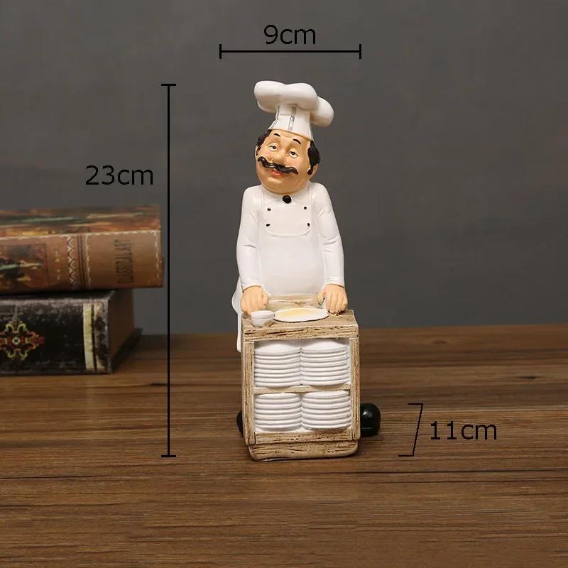 Chefes Barbudos Figuras Creativas Estatua Decoración de Escritorio Personaje Chef Profesional Escultura de Resina Adornos Decoración Moderna para el Hogar