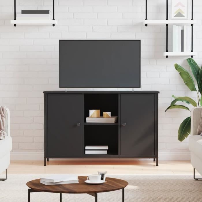 VidaXL Meuble TV noir 100x35x65 cm bois d'ingénierie 832778