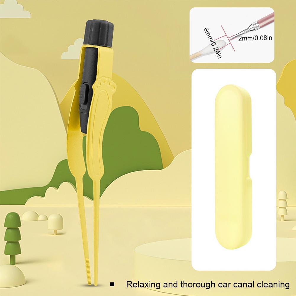 Baby Ear Cleaner Spoon Ear Digger & Tweezers LED Flash Light Visual Children Earpick Visual Children Earpick Ear Cleaning Kit