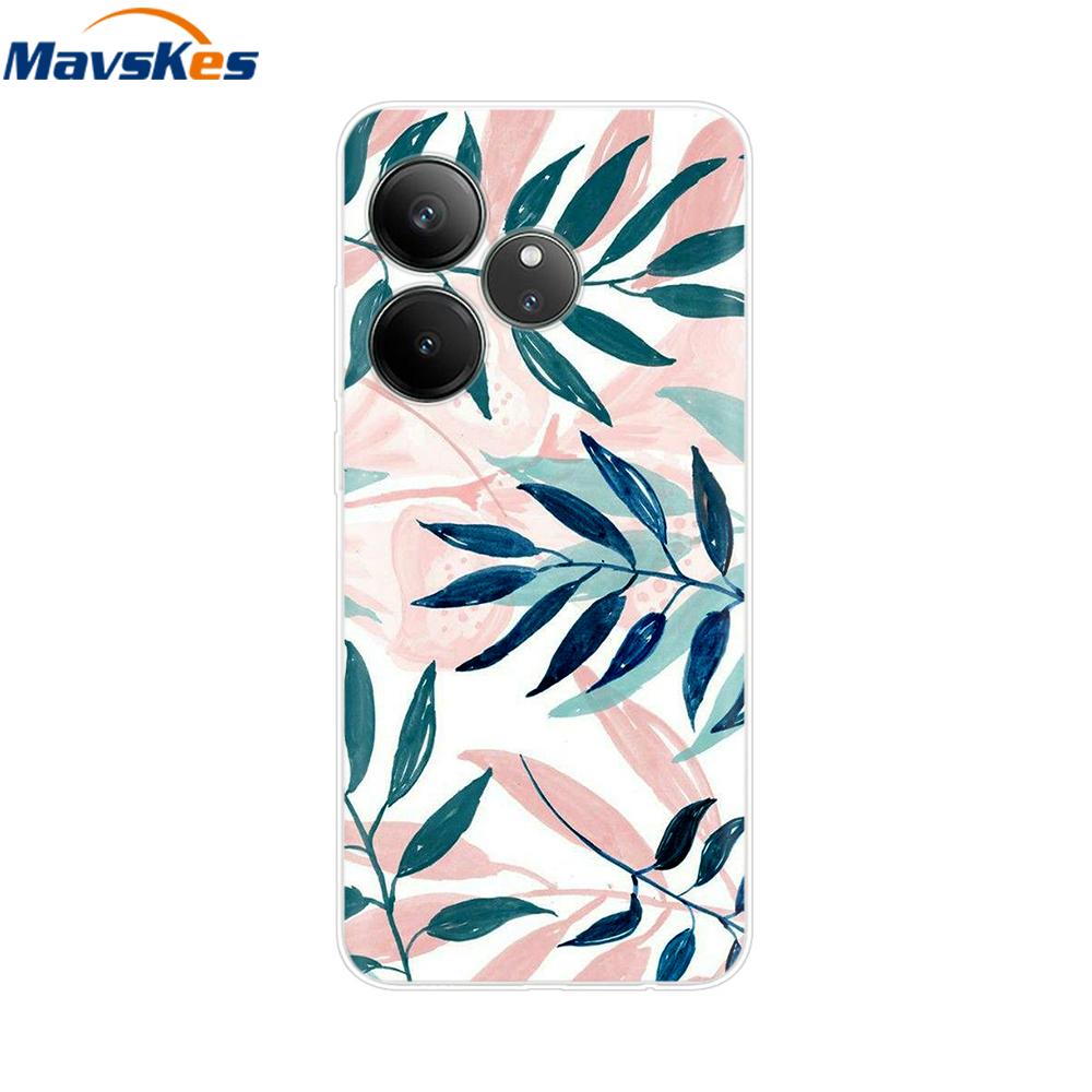 For Realme GT 6T Case Soft TPU Clear Painted Back Cover For Realme GT 6 Case GT6 6T Transparent Bumper RealmeGT6 Cute Protector