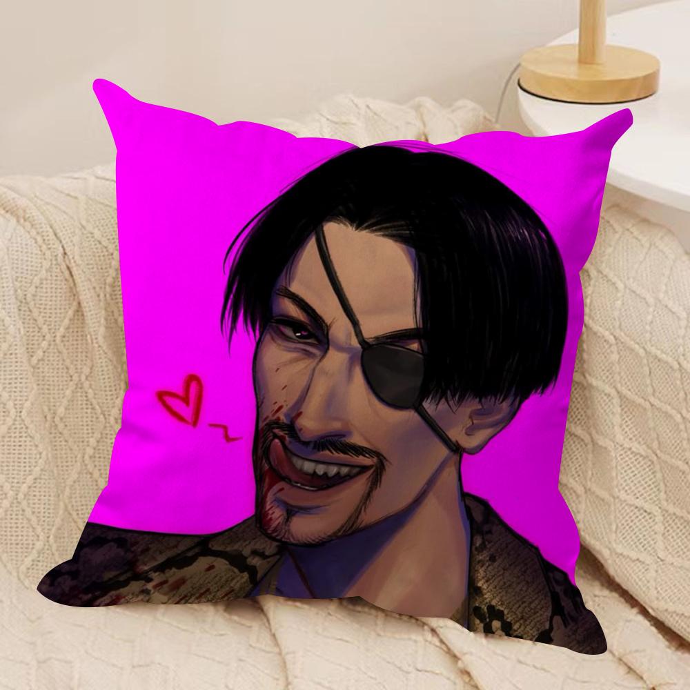 Anime Yakuza Goro Majima Cushion Cover Silky Short Plush DoubleSided Printed Pillow Case for Sofa All Seasons Home Decor Gift