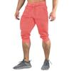 Men's Summer Color Shorts Men's Elastic Waist Sports Loose Casual Quarter Pants