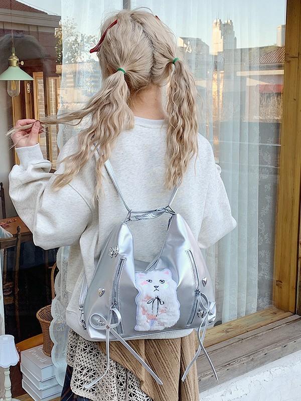 Designer Pu Crossbody Bag With Bow Detail And Durable Fabric For Casual Outings