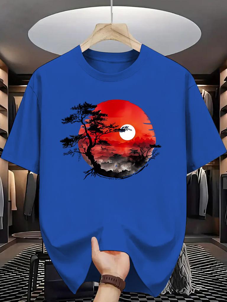 Unisexs Summer 100 Pure Cotton Fashionable Casual Loose Fit Printed Round Neck Short Sleeved Tshirt Top
