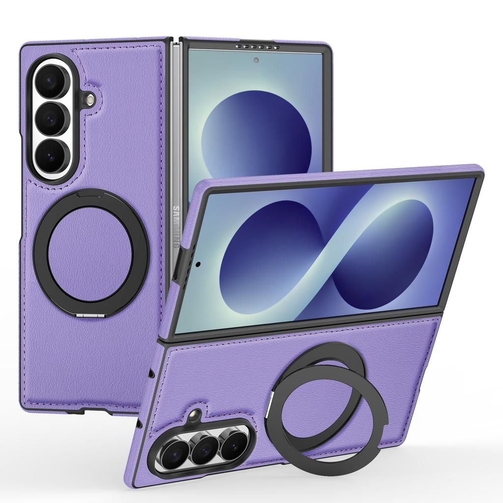 Luxury Business 360 Rotating Magnetic Stand Leather Case for Samsung Z Fold 8 Ultra 7 6 5 4 3 Shockproof for Magsafe Slim Cover