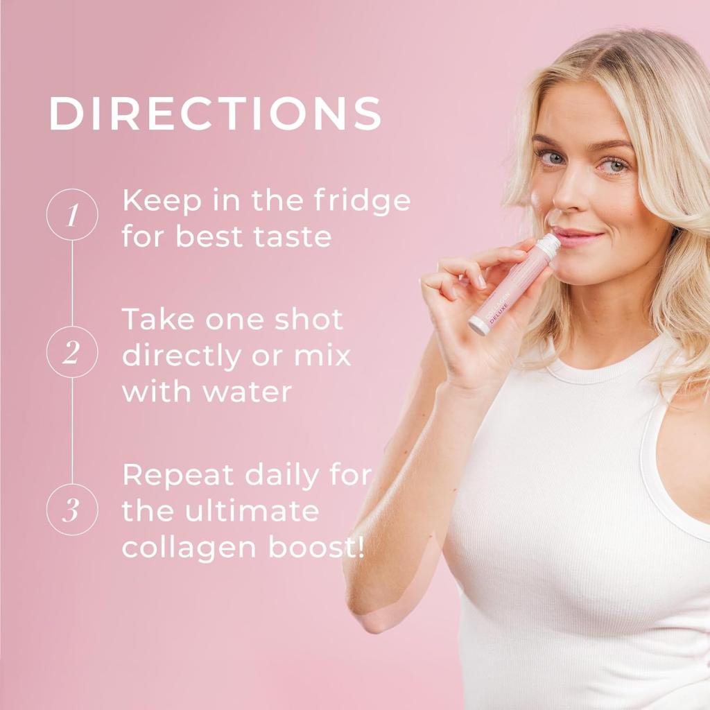 [Swedish Collagen] Collagen Deluxe 20 X 25ml Daily Shots/Hydrolyzed Marine Collagen Liquid Supplement