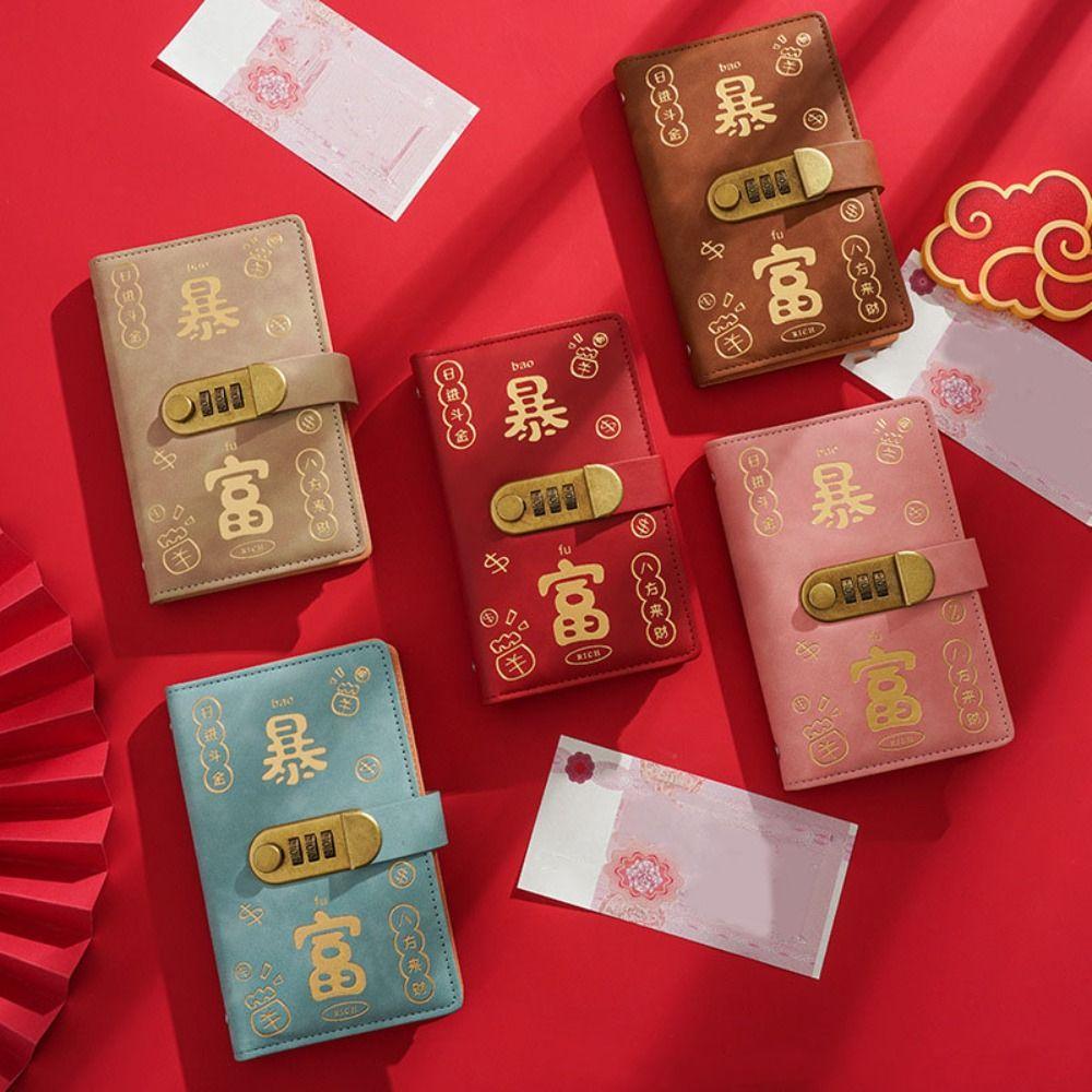 PU Leather Saving Money Binder Refillable Account Book  Office Stationery Supplies