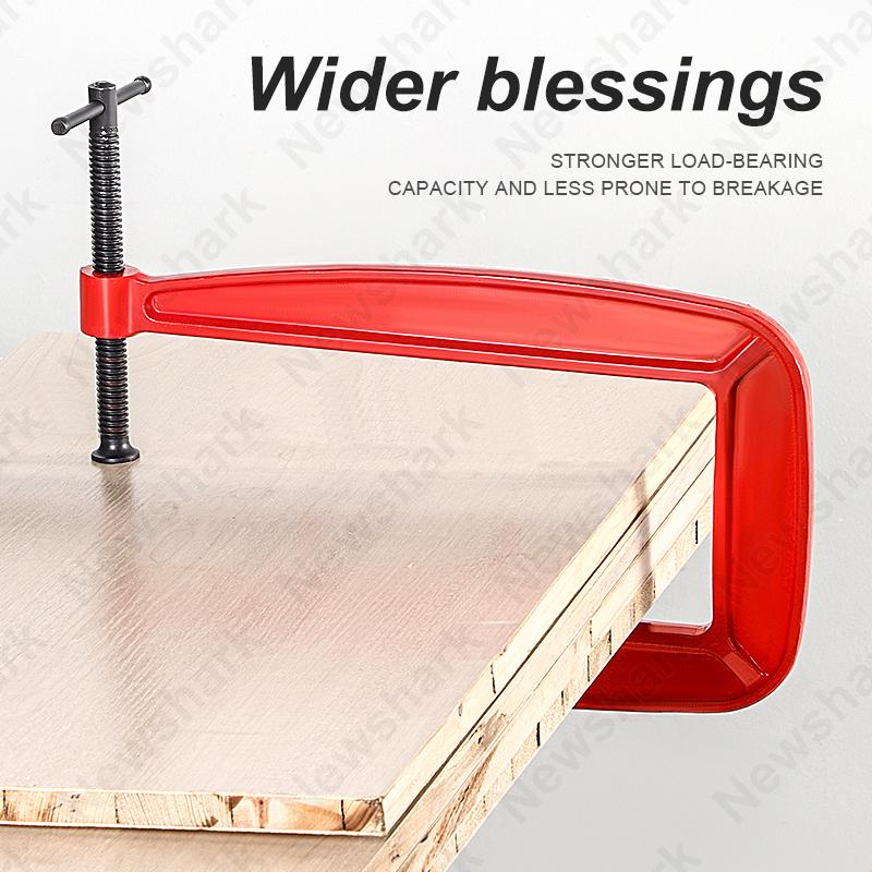 

Большая 3-дюймовая столярная С-струбцина Сверхпрочная по глубине зева Подходит для деревообработки сварки и строительства Dia.92-97mm