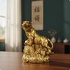 Brass Animal Figurine Ornate Base Chinese Embossed Mist Pattern animalStatue 4 Inch