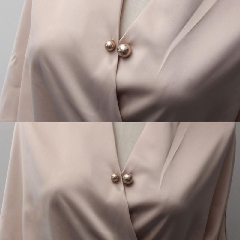 Pearl Brooch Pins For Women Safety Pins Neck Button Fashion Waist Pins For Dress Shrink Waist Circumferences