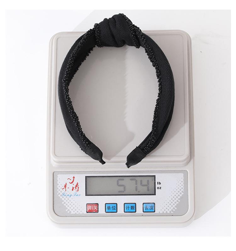 New Style Pearl Women's Wide Black European-American -Style Pure Handmade Hairband Hair Accessories Simple Foreign Trade