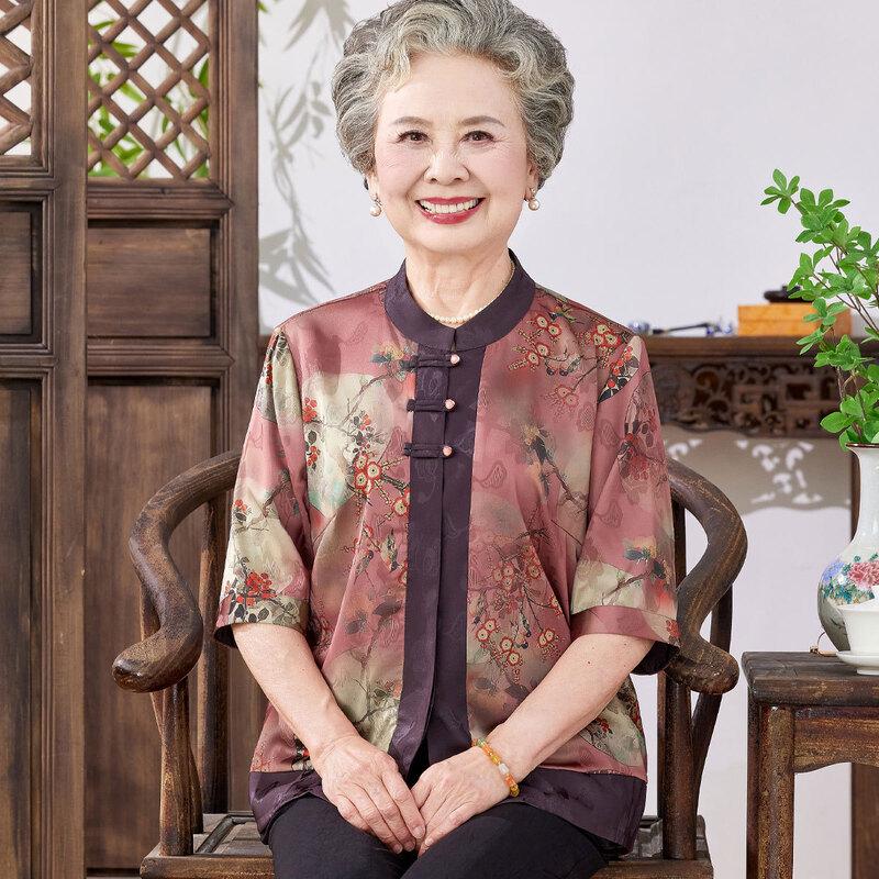 Women s Mid-Aged & Elderly Round Neck Shirt 3XL