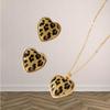 Design a forma di cuore con stampa leopardata orecchini retrò sexy set due pezzi semplice e versatile gioielli da donna amore
