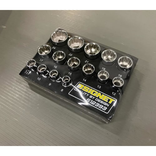 SIGNET 3/8" DR 15-Piece 12-Point Mirror Finish Socket Set with DESIGN Tray (12393)