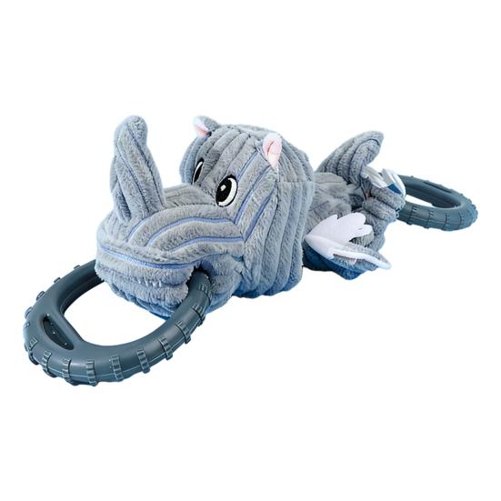 Pet Toy Rhinoceros Shape Bite-Resistant Plush Dog Chew Toy with Built-in Sound Soft Interactive Stress Relief rhinoceros