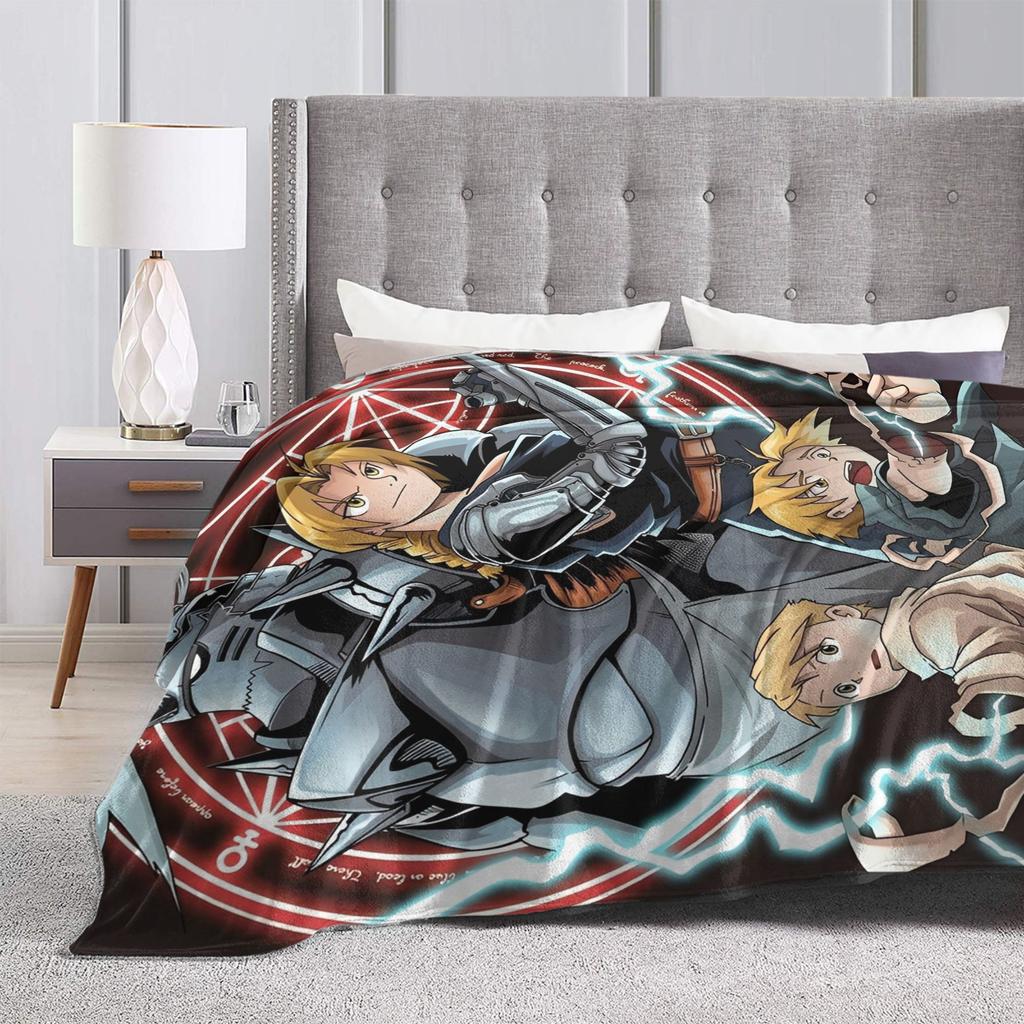 Fullmetal Alchemist  Super Soft Blankets  Girls Boys Plush Bedding Throws Pattern Couch Chair Flannel Bedspread Sofa Bed Cover
