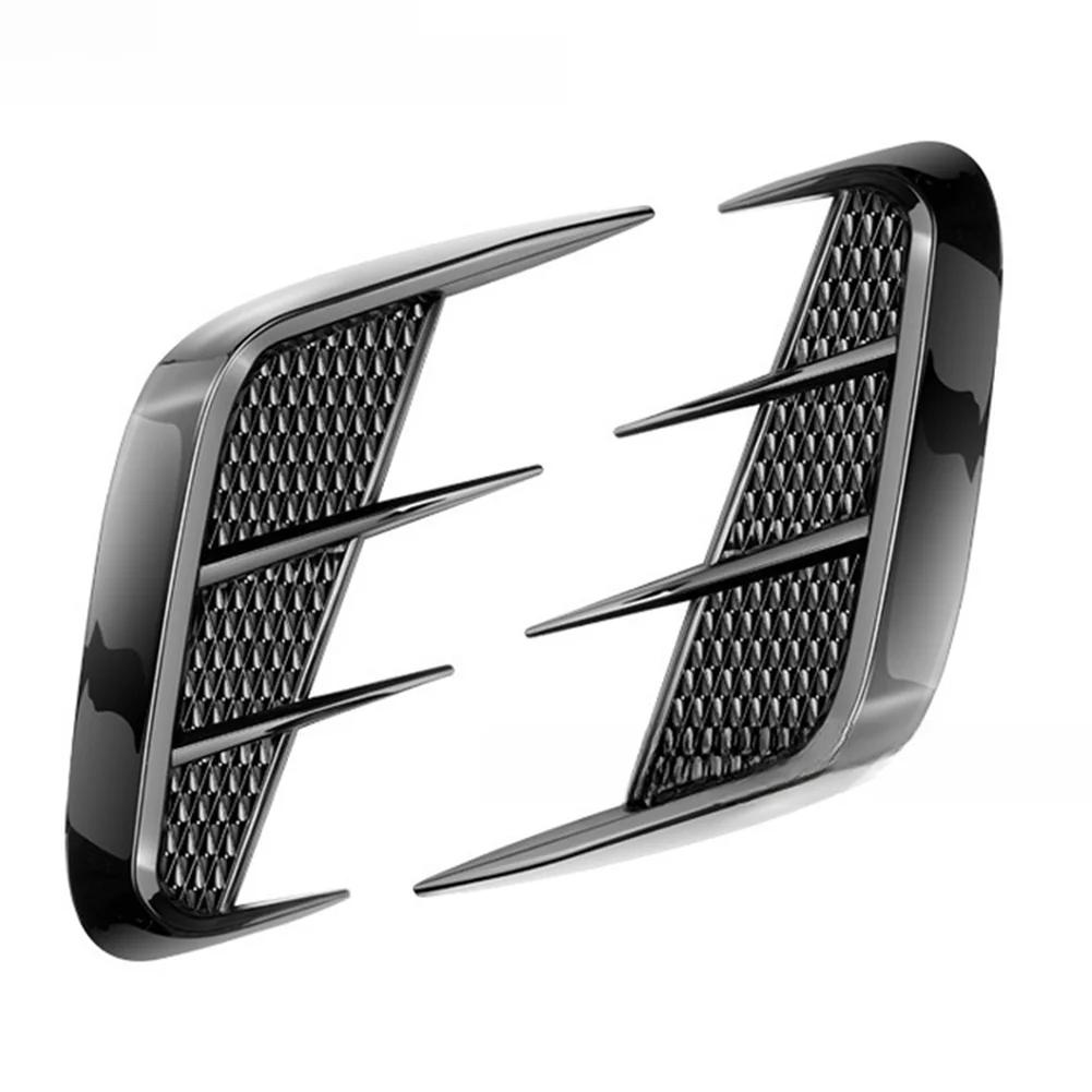 Soft ABS Side Vent Trim for Vehicle Fender Air Flow Vent Cover Front Bumper Compatible Carbon Fiber Gloss Black s