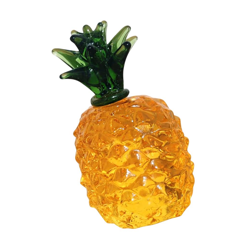 Miniature Glass Fruit Sculpture Realistic Fruit Paperweight for Living Room Tabletop Display and Document Organization