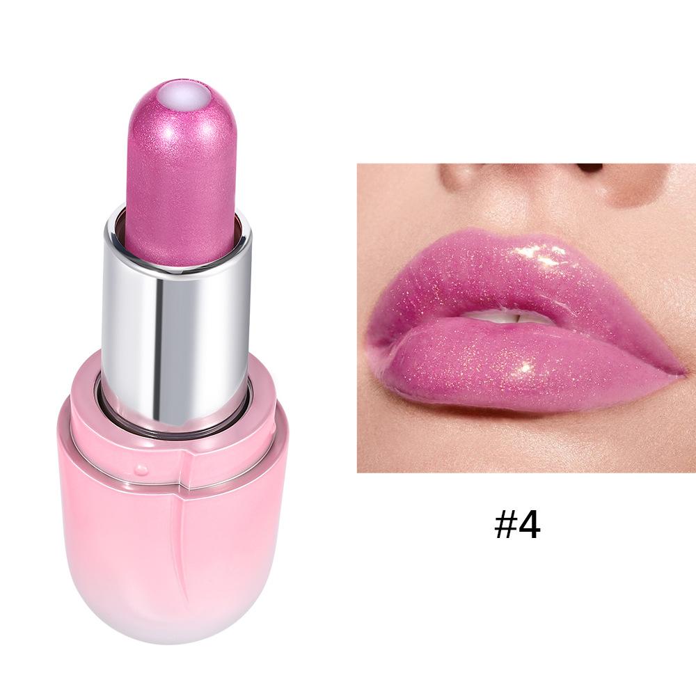 Sandwich Lipstick Pearlescent Long Lasting Waterproof Glitter Lipstick Shimmer Pearlescent Shiny Metallic Pink Lip Gloss Lip Glaze