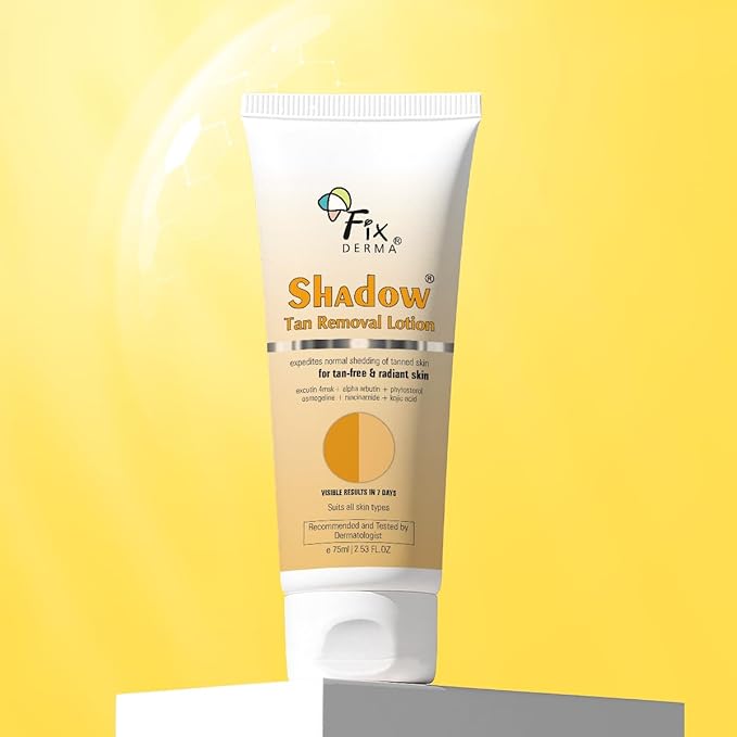 Fixderma Shadow Tan Removal Lotion 75 ml, Brightening & Revitalizing Face, Gentle Exfoliation, Smooth and Clear Complexation | For All Skin Types