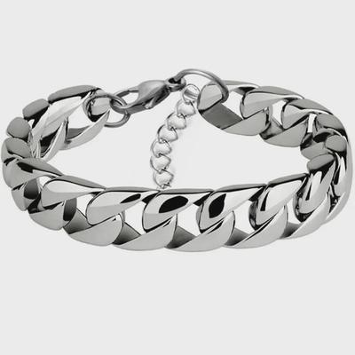 Men's European and American 3.2mm Titanium Stainless Steel Flat Bracelet