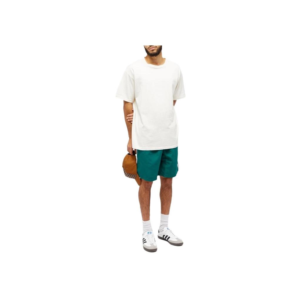 Adidas Originals Trefoil Oversized Shorts With Three Stripes Color Block Men Shorts Forest-Green IW3644