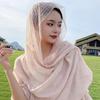 Korean Style Patchwork Lace Scarf - Women's Spring & Autumn Cotton Linen Shawl