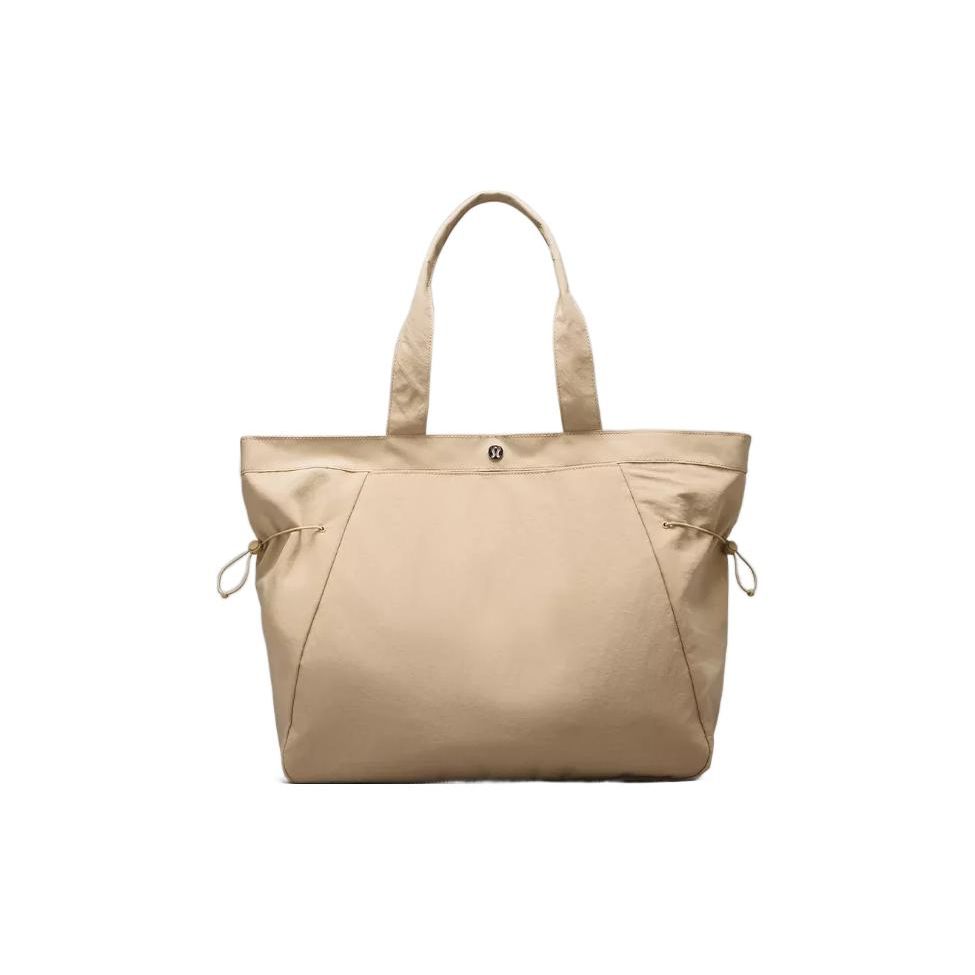 Lululemon Side-Cinch 18L Solid Simple Nylon Tote Bag Women bags Light-Camel LW9ETFS-TRNH Light Camel
