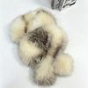 Winter fur scarf thickened warm plush cross scarf fur collar contrasting color double-sided fur scarf fur collar