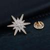 Luxury Six-Pointed Star Brooch for Men, Micro-Paved Zirconia Lapel Pin, Premium High-End Accessory