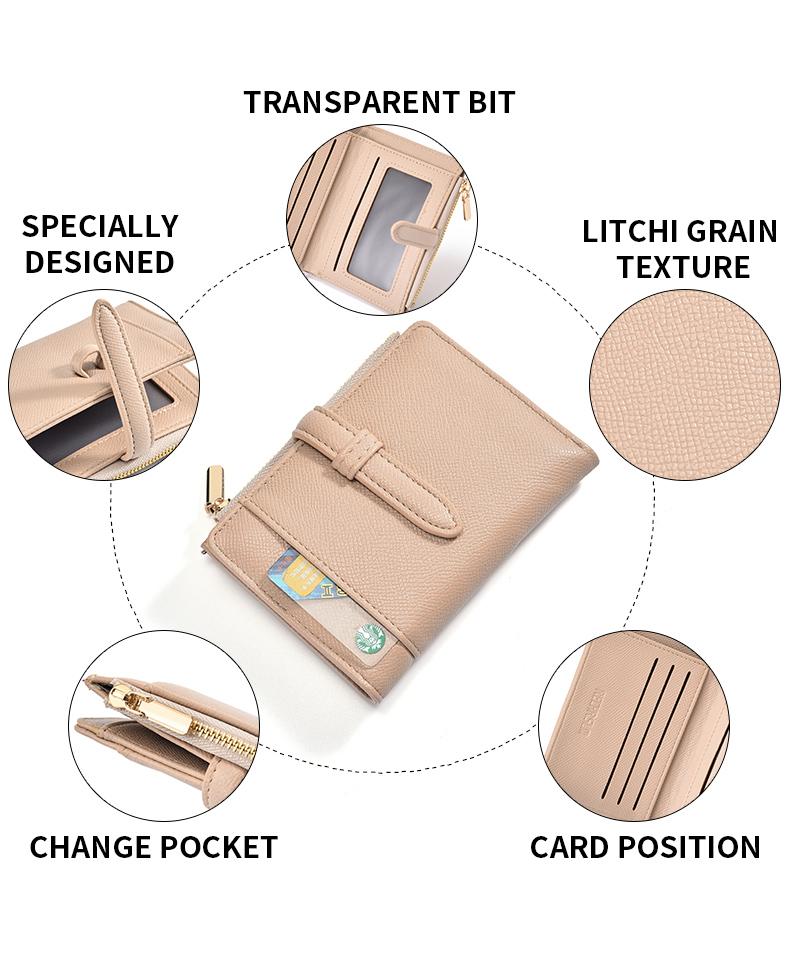 Women Solid Color Short Wallet Unique Design Fashionable Minimalist Large Capacity Bag Luxury Vintage Classic Wallet