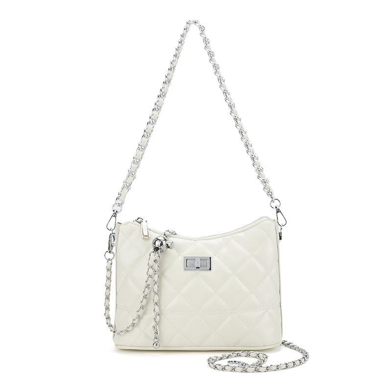 Spring and Summer New Niche Fashionable Small Fragrant Wind Rhombus Chain Bucket Bag Women's Versatile Commuting Foreign Style Shoulder Messenger Bag