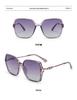 Women's High-End Rhinestone Large Frame Sunglasses with Hollow Zinc Alloy Legs and HD Polarized Lenses