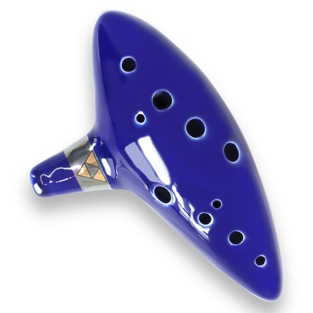 SENHAI Zelda Ocarina Instrument, Ceramic Tube, Neck Strap Cord and Songbook, 12-Hole Alto C Zelda Ocarinas, Gift Box, Hand-Shaped Display Stand, and