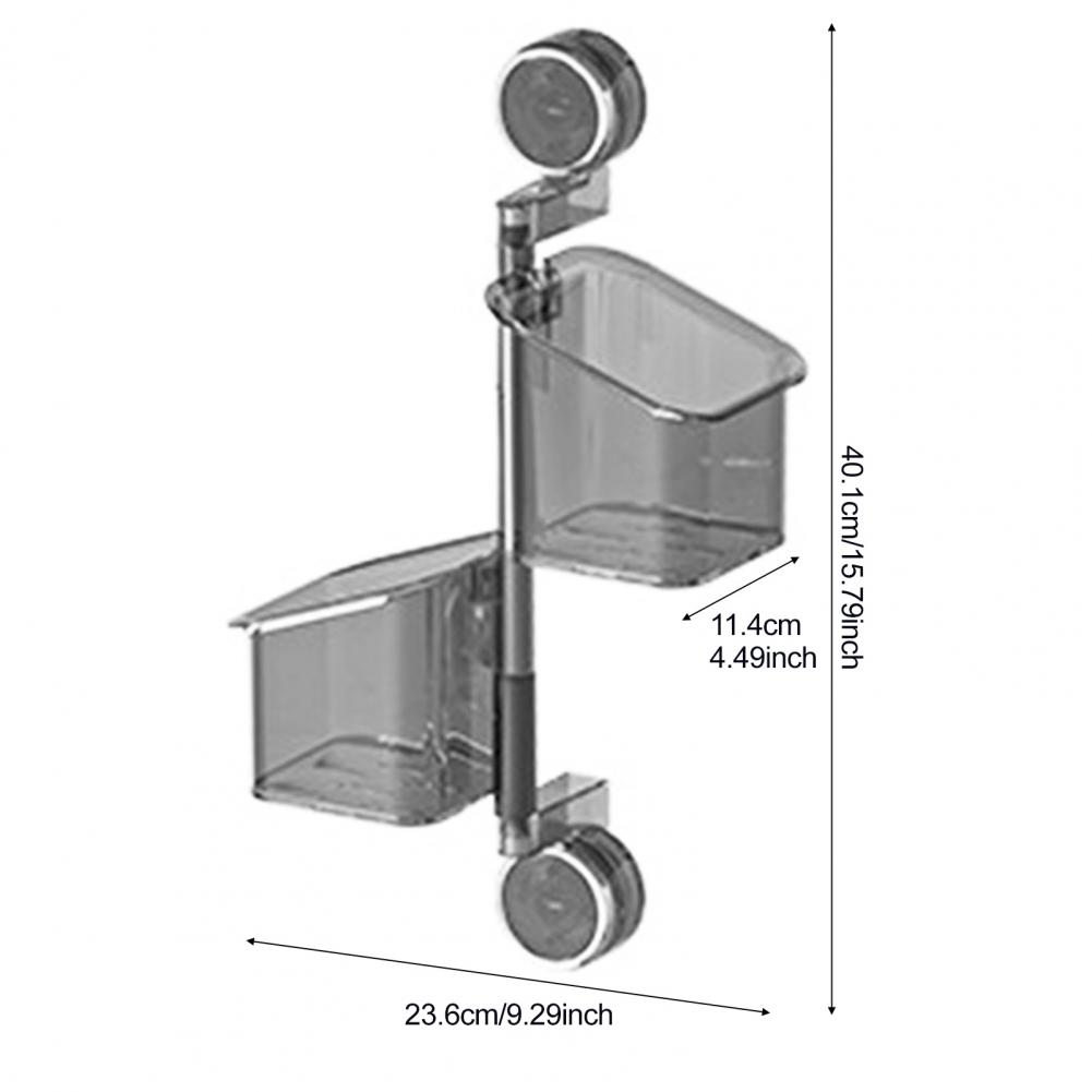 Bathroom Essentials Storage Solution Storage Shelf Rotating Suction Cup Kitchen Organizer with Drainage Holes for Efficient