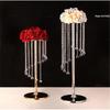 Golden Iron Wedding Flower Stand Ornament for Hotel and Home Decor