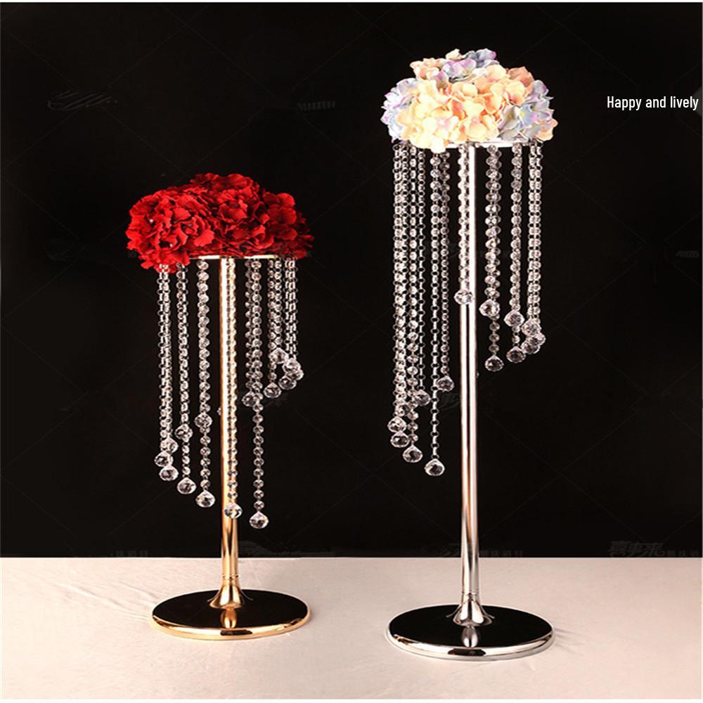 Golden Iron Wedding Flower Stand Ornament for Hotel and Home Decor