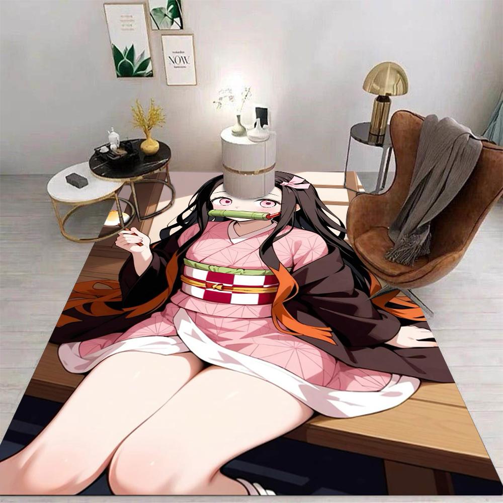 

Ковер Клинок, рассекающий демонов Мультяшный Гостиная Спальня Кухня Диван Столик Балкон Коврик Нескользящий Моющийся Изысканные Украшения 50X80CM