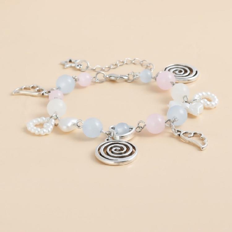 Unique Heart Bracelet for Women Korean Cute Tassels Angel Wing Pendant Bracelet