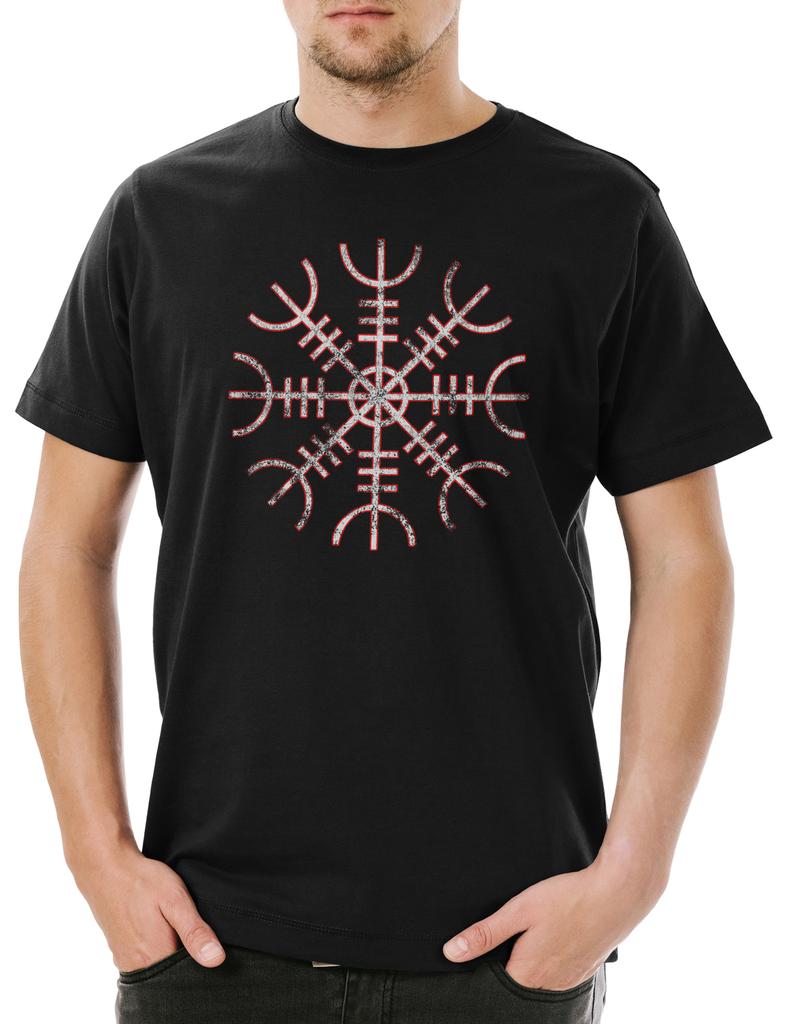 Helmet Of Awe Mens T-Shirt Mens Womens Tees Top Fafnir Aegishjálmur Helmet Of Awe Iceland