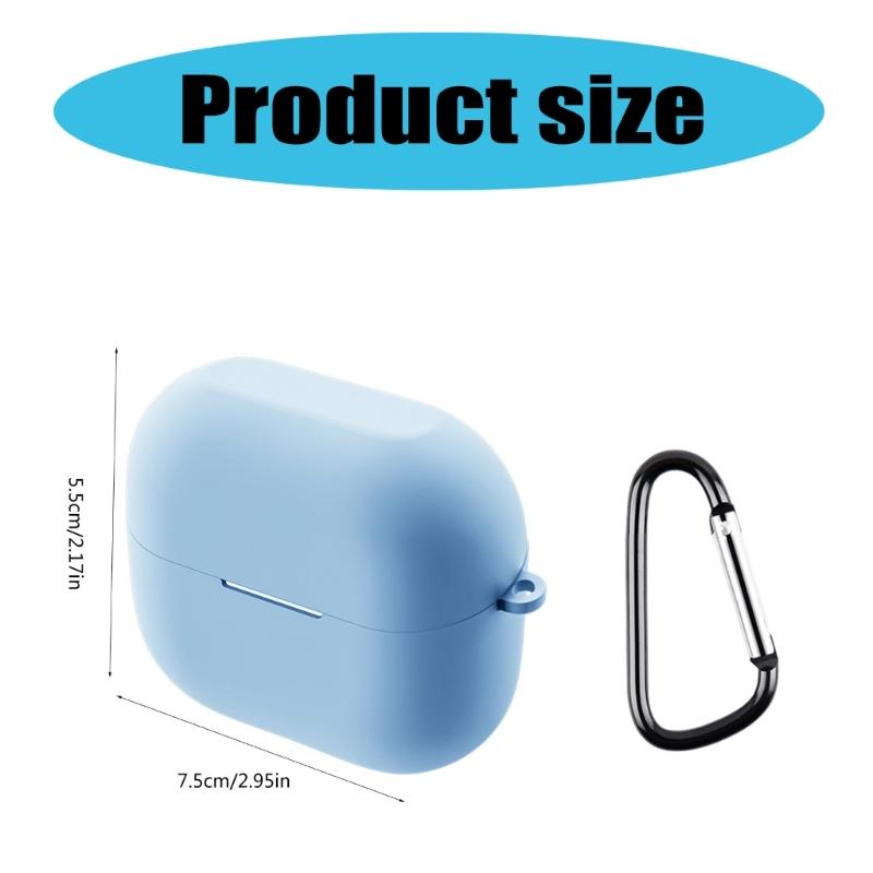Silicone Cover with Carabiner Protective Wireless Charging Headphone Wireless Earphone Accessories for Buds 3 Men Women