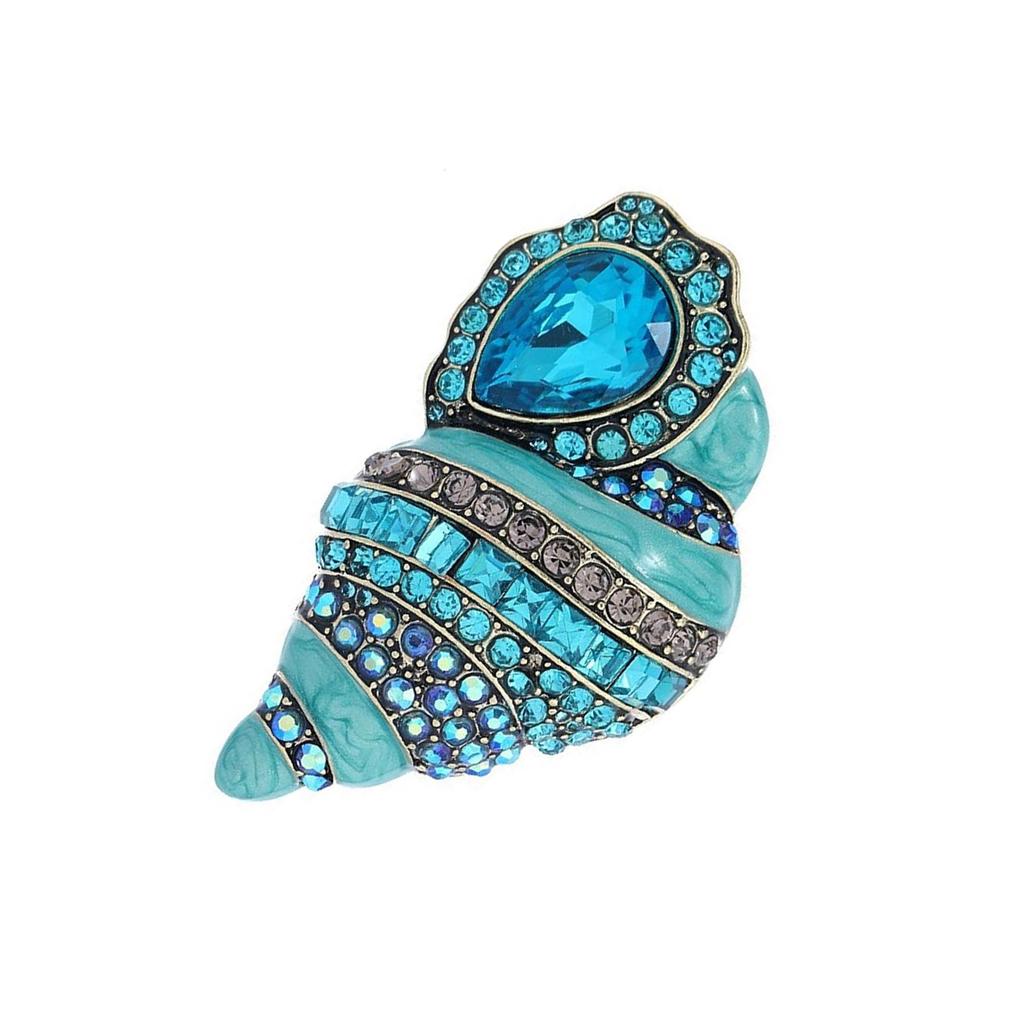 Elegant Rhinestones Conch Pin Vibranting Color Accesory Portable for Children and Trendy Adults Stylish Outfits