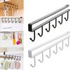 6 Hooks Cup Holder Hang Kitchen Cabinet Under Shelf Storage Rack Organiser Hook Iron Kitchen Storage Rack Bathroom Organizer